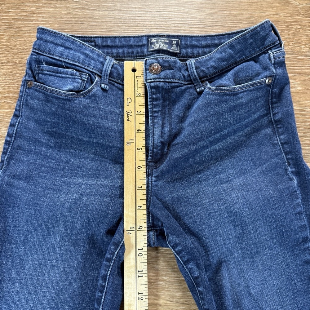 Abercrombie & Fitch Harper Low Rise Super Skinny Jeans Women's 28R 28x26 Dark - Picture 9 of 13